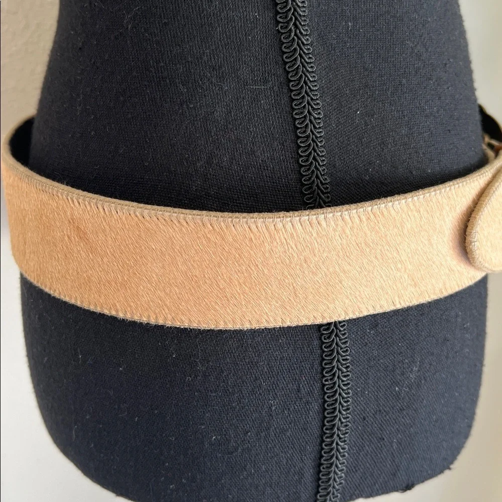 ESCADA ELITE ACCESSORIES Women’s Large Ornate Brass Tone Buckle Cowhide Belt L